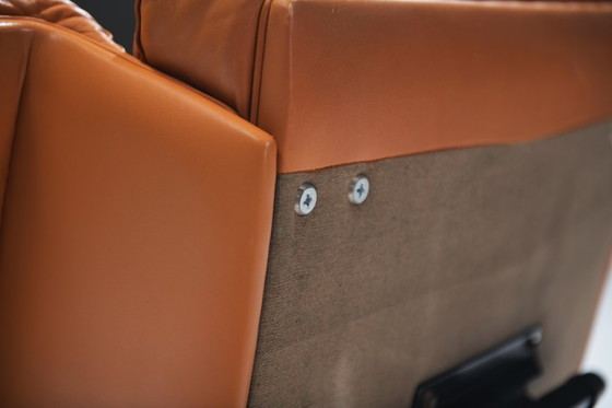 Image 1 of Schitterende DS-35 loungestoelen van cognacbruin leer, ontworpen door Team De Sede voor De Sede Swiss.