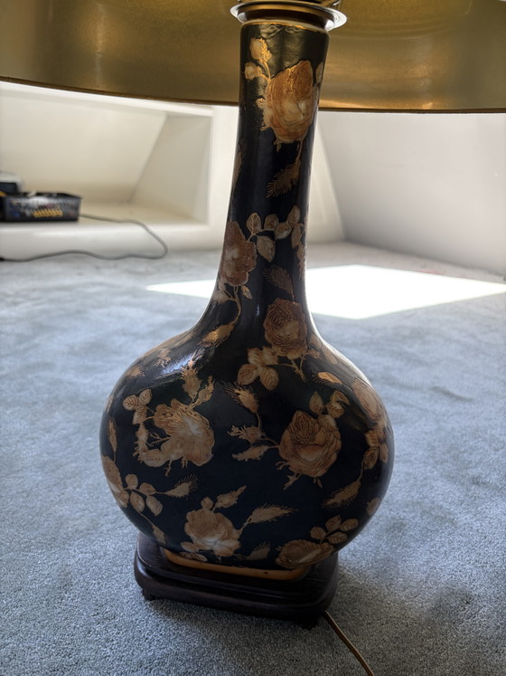 Lot de 2 Lampes Vintage Vase Or et Noir – Ceramic, Metal (photo 6 of 8)