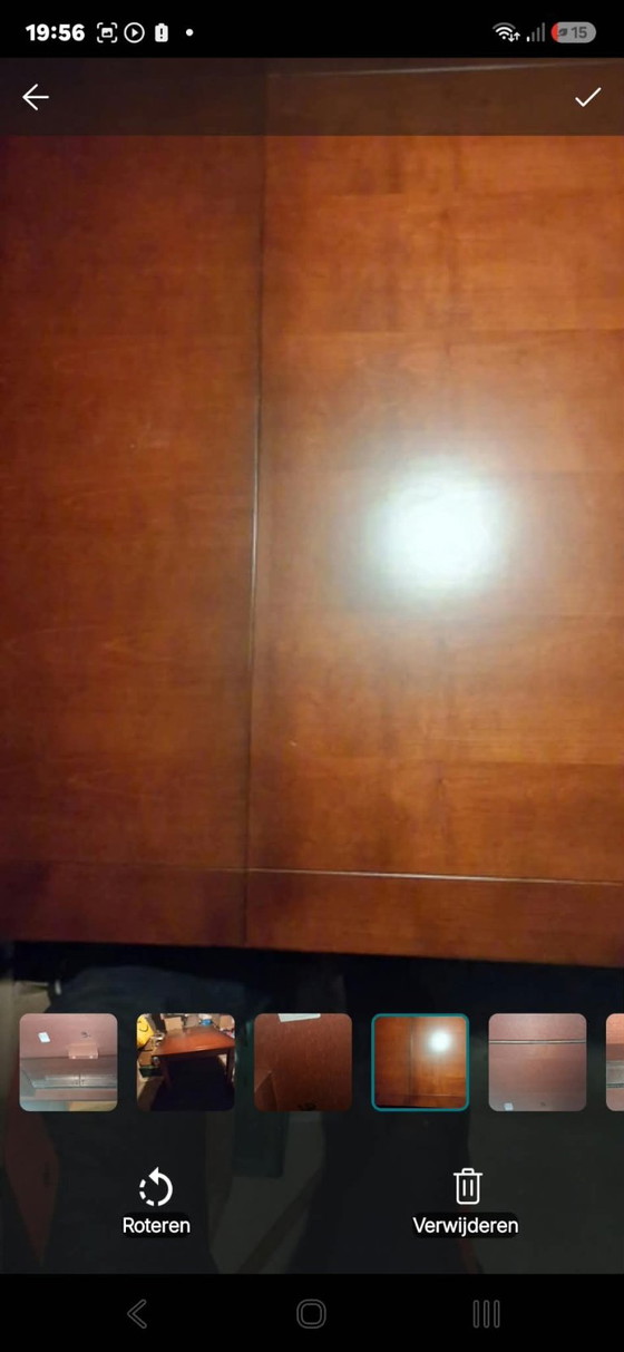 Exclusive handmade solid extendable cherry wood dining table with German butterfly rail system (photo 4 of 5)