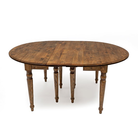 19e-eeuwse Toscaanse iepenhouten uitschuifbare ronde eettafel met vijf bladen – Wood (photo 5 of 13)