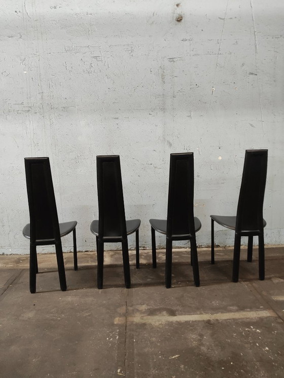 Image 1 of Set 4 sedie da pranzo vintage (Italia 1980)