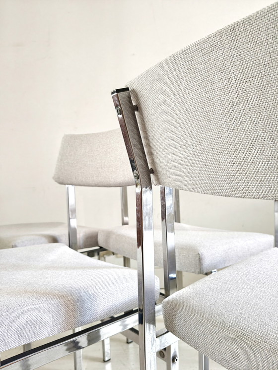 Image 1 of Vintage buisframen eetkamerstoelen opnieuw gestoffeerd