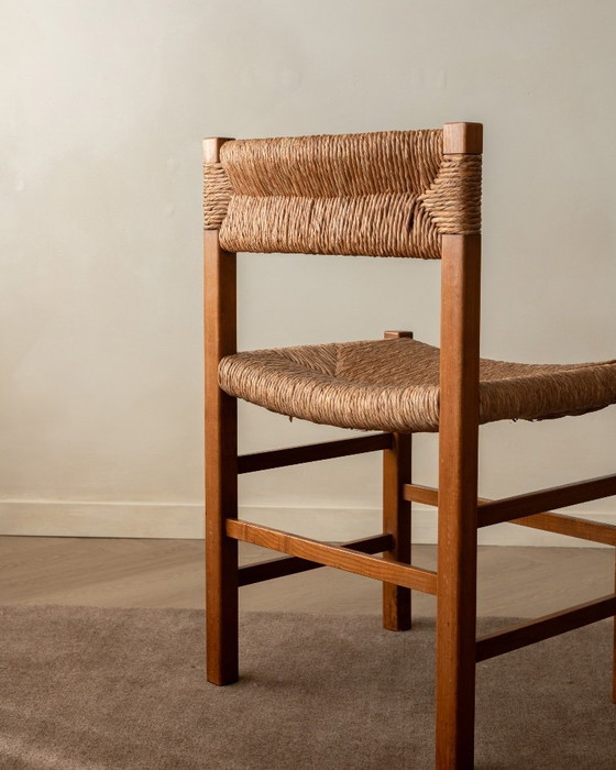 French Mid-Century Wood and Rush Dining Chairs, 1960s, Set of 6, Beige (photo 21 of 22)