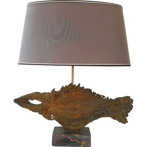 Vintage Brutalist table lamp, 1970