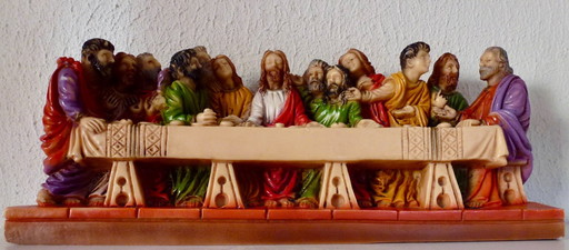 Imagen vintage de la Última Cena, italiana, A. Giannetti.