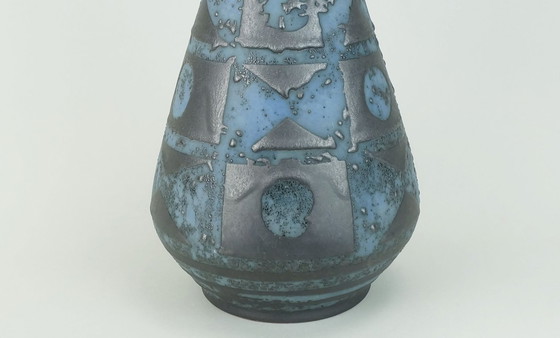 Image 1 of vase carstens decor ankara bleu gris glacure metallique no. 1218-29 céramique du milieu du siècle 1960 WGP