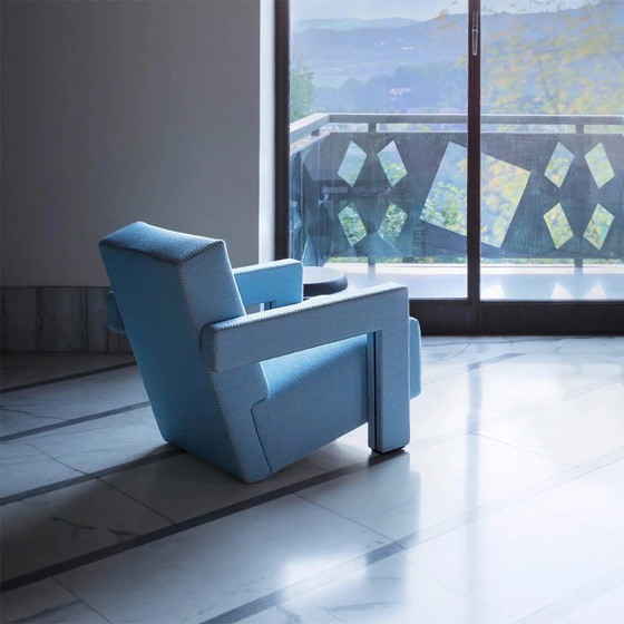 Fauteuil Utrecht (Cassina) - NEUF - Feutre de laine - Bleu cobalt - Lincoln 13L586, Surjet naturel – Wool (photo 5 of 5)