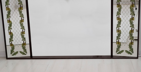 Image 1 of Luigi Brusotti Mid-Century Modern Italian Decorated Mirror, 1940s