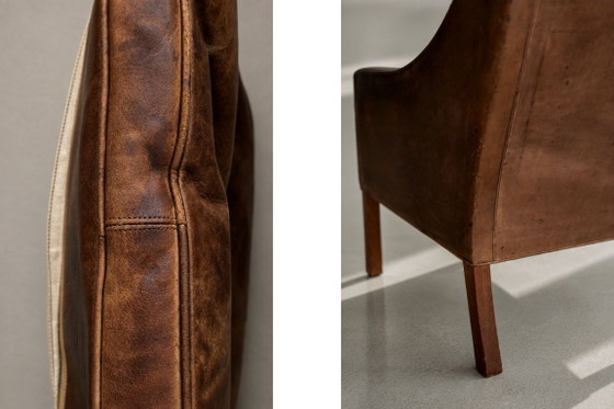 Vintage Mid-Century Deense moderne lounge lederen stoel & poef model 2207 door Børge Mogensen voor (photo 33 of 51)