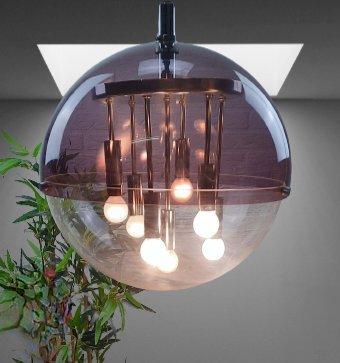 Image 1 of Space Age with this beautiful globe lamp, attributed to Raak.