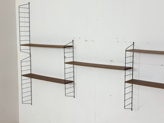 Image 1 of Prachtige wandplank/wandplank met touwmotief – design uit het midden van de vorige eeuw