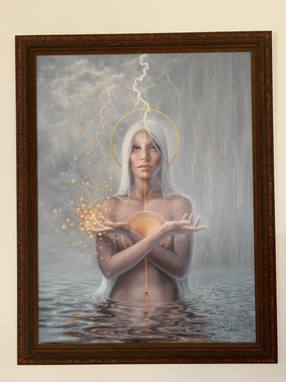 Image 1 of Impresión giclée enmarcada sobre lienzo titulada «Middle Way».