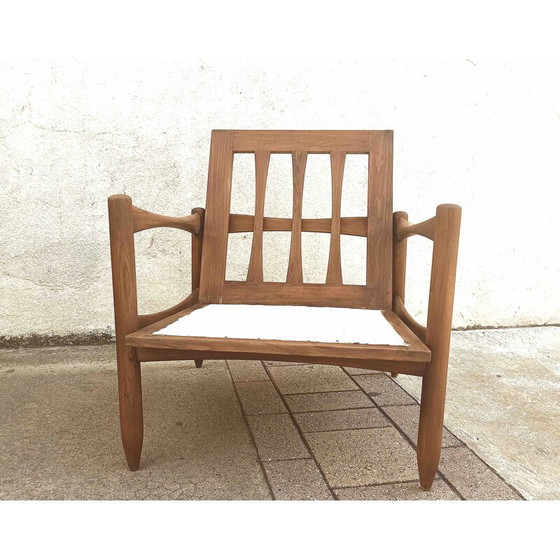 Image 1 of Paar Scandinavische vintage fauteuils in massief teakhout, 1950-1960