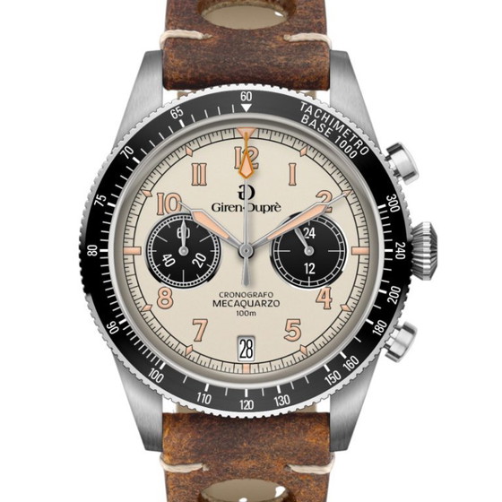 Image 1 of Giren Dupre Heritage Mecaquartz Steel Chronograph Watch 39mm