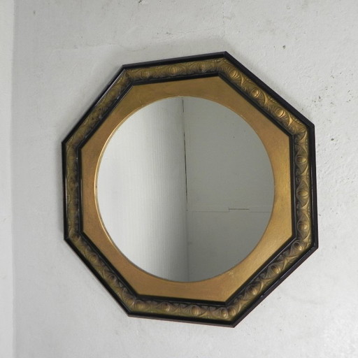 8-hoekige Art Nouveau spiegel, jaren 20