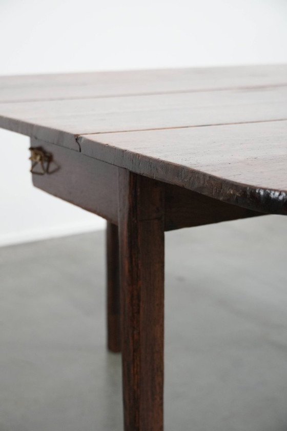 Image 1 of Antico tavolo/tavolo da pranzo inglese con le orecchie pendenti in quercia della fine del XIX secolo