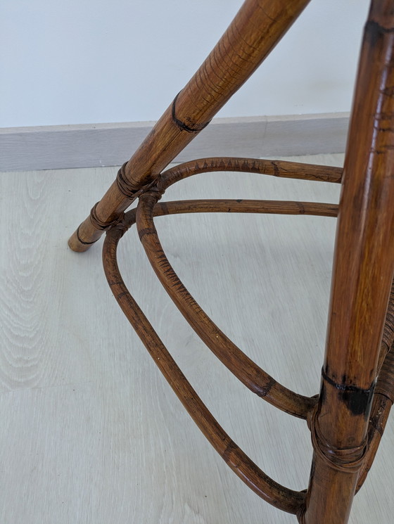 Image 1 of Salon en bambou - Fauteuils, table basse et porte-manteau - Vintage