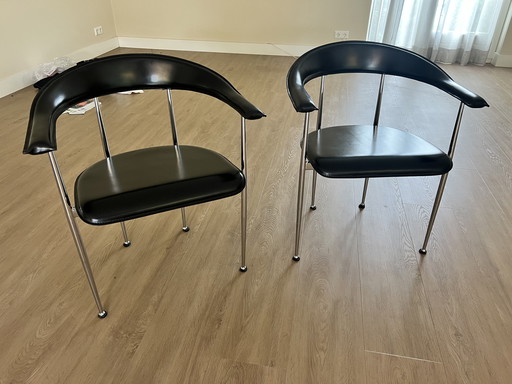2 Fasem P40 Stühle mit Chrombeinen