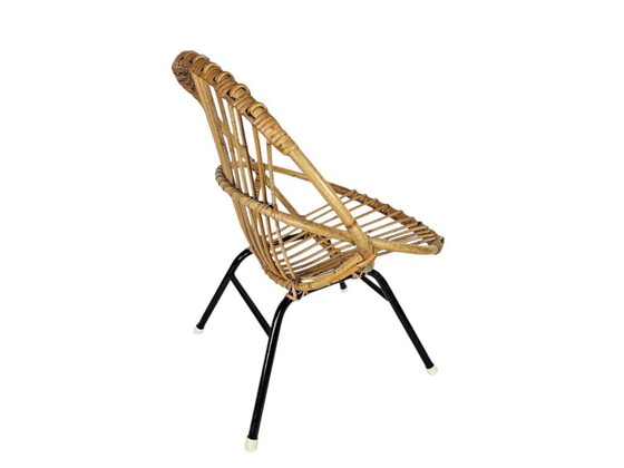 Image 1 of Rohe Noordwolde - modello PE41 - sedia per bambini - Dirk van Sliedregt - rattan - metallo - anni '50