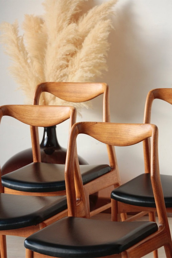 Image 1 of Set of 6 Vintage Scandinavian Teak Chairs – 1960s