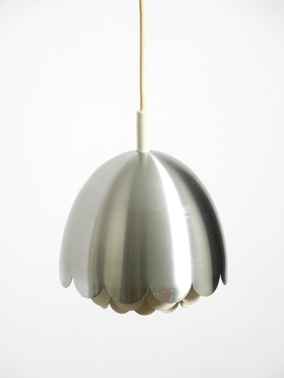 Image 1 of Magnifique petite lampe suspendue Space Age originale des années 1960 par Doria en aluminium et métal