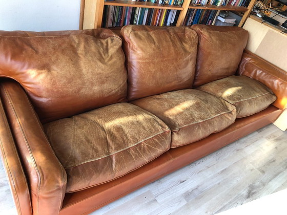 Image 1 of Poltrona Frau Socrates - Hermoso y elegante sofá de diseño italiano en color coñac