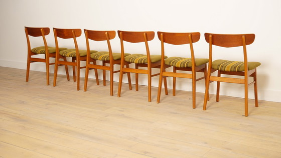 Image 1 of Ensemble de 6 chaises de salle à manger vintage en teck