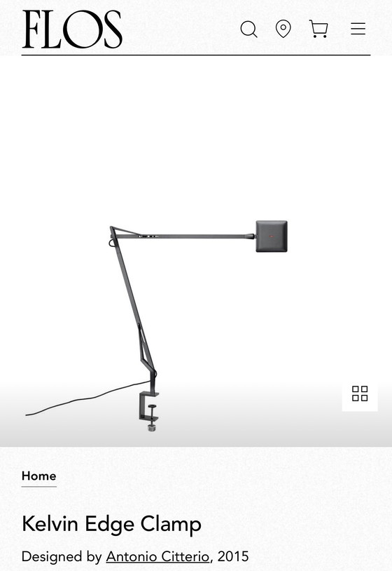 Image 1 of 2 x Flos Kevin Edge Titanium LED de montaje en pared y escritorio