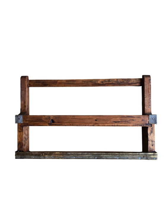 Image 1 of Antique Wooden Glass Rack