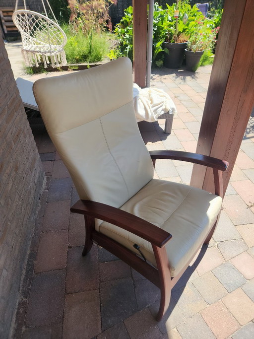 Farstrup Plus 5900 (Cuero de lujo beige/crema) – fauteuils, Leather, Wood