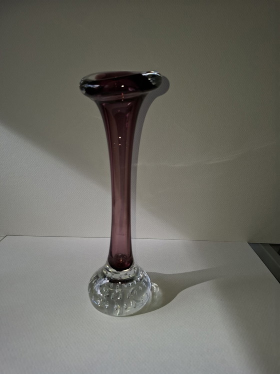 Vintage Aseda Glasbruk design vase aubergine purple Bo Borgström, Glass art (photo 3 of 12)