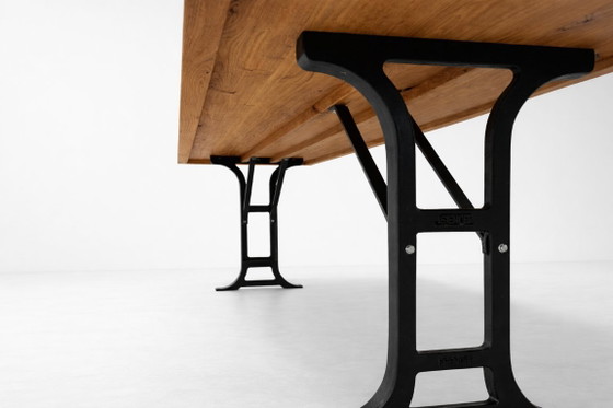 Dining table with oak top and cast iron base, Reclaim Studio, Wood, Brown, Rustic (photo 7 of 7)
