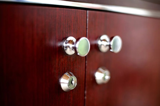 Image 1 of Solid Wood and Steel Sideboard France Circa 1970 Négroni Edition