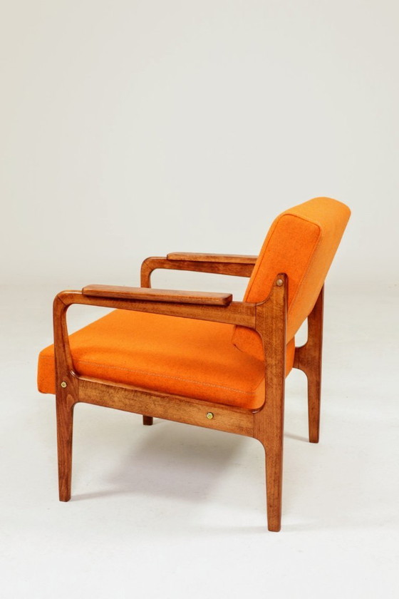 Image 1 of Vintage armchair papaya orange wool 1960