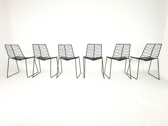 Juego de 6 sillas Arper Leaf, Sillas de comedor, Hierro, Negro (foto 2 de 12)