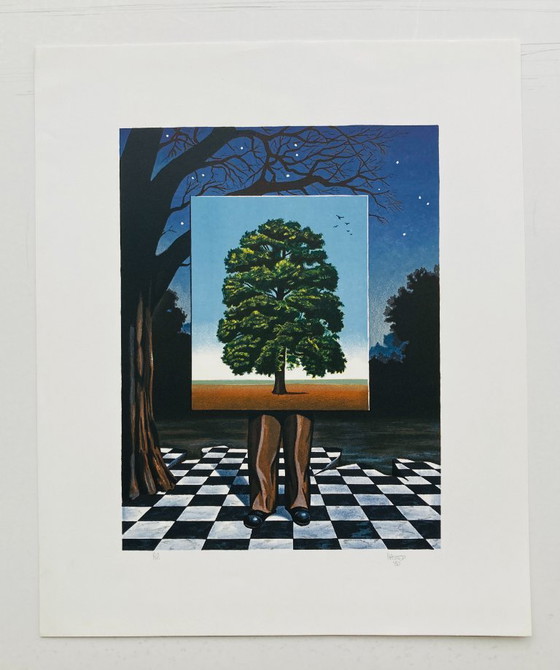 Image 1 of Michael Hasted - A Public Outcry - Vintage Lithograph 1980s