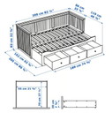 Divano letto estraibile Hemnes con materassi a molle insacchettate, letto matrimoniale