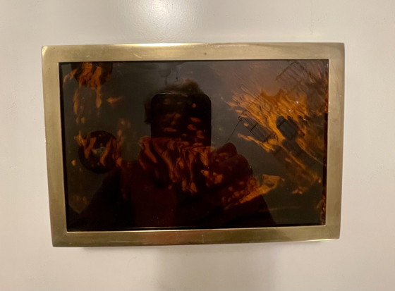 Image 1 of Lucite Schildpatt Messing Box Dior Frankreich 70er Jahre 