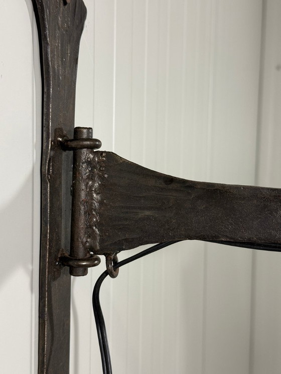 Image 1 of Brutalistische smeedijzeren wandlamp 1960-70's