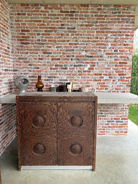 Image 1 of Brutalist cabinets in wenge, 1970s
