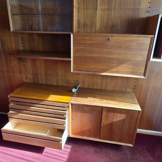 Poul Cadovius Cado Wall System, Teak Veneer, Vintage Danish Design, Wall cabinet, Wood, Brown (photo 5 of 33)