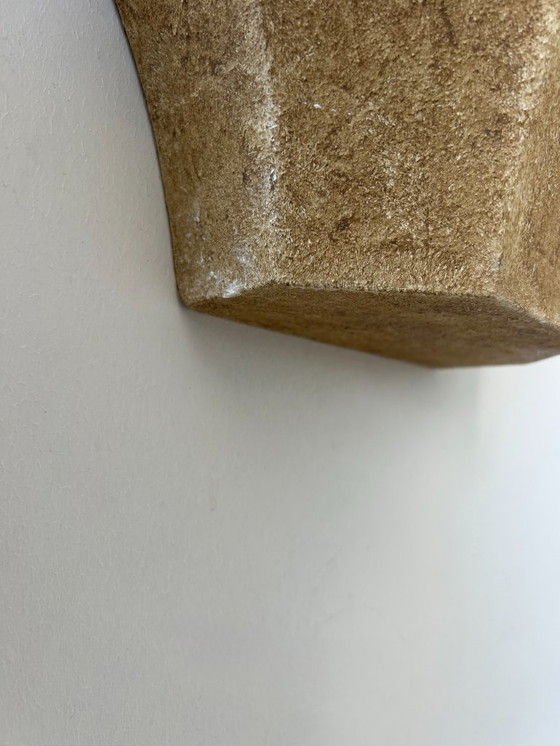 Image 1 of Vintage wandlamp, generfd beige gips, Frankrijk 1960