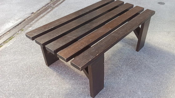 Image 1 of Banc ou table vintage en bois à lattes