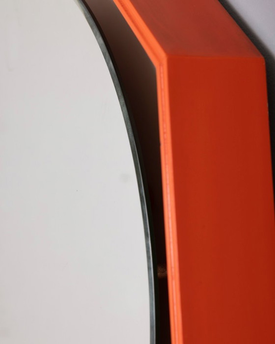 Image 1 of Vintage wandspiegel met achtergrondverlichting uit de jaren 70, Italiaans design.