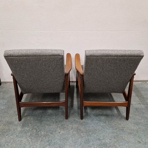 Ensemble de fauteuils vintage nouvellement rembourrés fauteuils danois mid-century – Textile, Wood (photo 15 of 15)