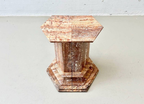 Image 1 of Console table in reddish-brown marble with polished surface, Italy