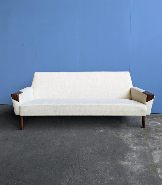 Image 1 of Canapé en teck et laine style Mid-Century - Danemark, années 1960