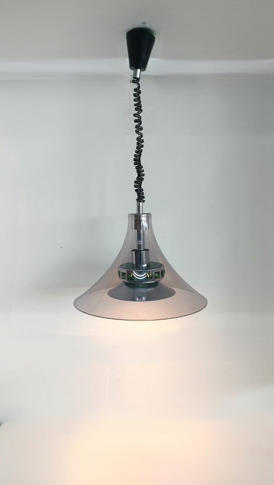 Image 1 of Rare Massive 1970s design pendant lamp (height adjustable)