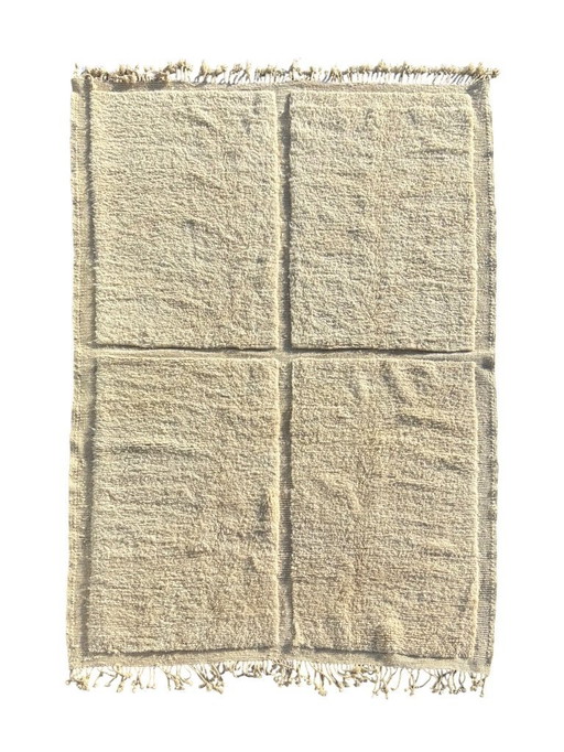Handgeweven Marokkaans Mrirt-tapijt – 220 × 320 cm – Natuurlijke wol