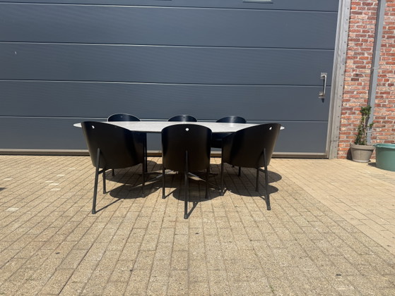Original Oval Florence Knoll Dining Table (244x137cm) Carrara New condition!! – Chrome, Marble (photo 12 of 15)